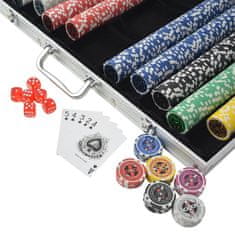 Greatstore Poker Set s 1000 Laserskimi Žetoni Aluminij