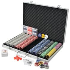 Greatstore Poker Set s 1000 Laserskimi Žetoni Aluminij
