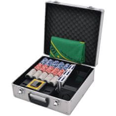 Vidaxl Kombiniran Poker/Blackjack Set s 600 Laserskimi Žetoni Aluminij