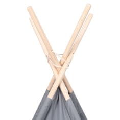 Vidaxl Otroški tipi šotor z vrečo peach skin siv 120x120x150 cm