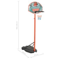 Greatstore Prenosni košarkarski komplet nastavljiv 180-230 cm