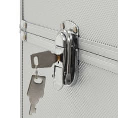 Vidaxl Voziček za ličila iz aluminija srebrn