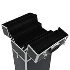 Vidaxl Voziček za ličila iz aluminija črn