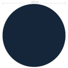 Vidaxl Plavajoča PE solarna folija za bazen 417 cm črna in modra