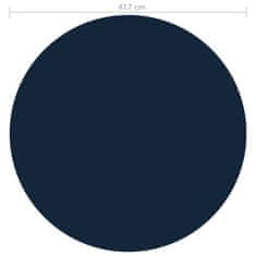 Vidaxl Plavajoča PE solarna folija za bazen 417 cm črna in modra