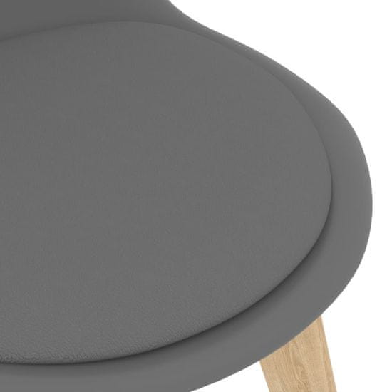 Vidaxl Jedilni stoli 4 kosi sivo umetno usnje