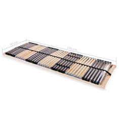 Vidaxl Letveno dno za posteljo 2 kosa z 42 letvicami 7 con 90x200 cm