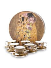 ZAKLADNICA DOBRIH I. 18 delni komplet za kavo z dekorjem Gustava Klimta in motivom Poljub1