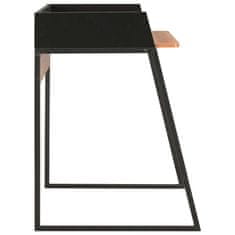 Vidaxl Pisalna miza črna in rjava 90x60x88 cm