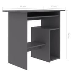 Vidaxl Pisalna miza siva 80x45x74 cm iverna plošča