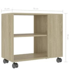 Vidaxl Stranska mizica sonoma hrast 70x35x55 cm iverna plošča