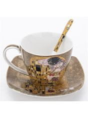 ZAKLADNICA DOBRIH I. 18 delni komplet za kavo z dekorjem Gustava Klimta in motivom Poljub1