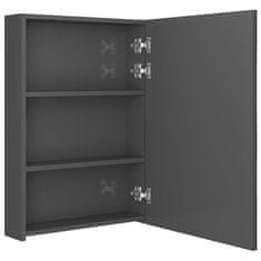Vidaxl LED kopalniška omarica z ogledalom sijoče siva 50x13x70 cm