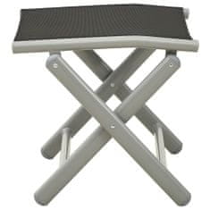 shumee Zložljiv stolček za noge črn in srebrn tekstil in aluminij