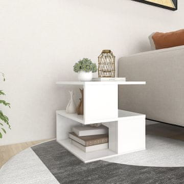 Vidaxl vidaXL Stranska mizica, bela, 40x40x40 cm, material na osnovi lesa