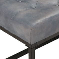 Vidaxl Klop 122 cm sivo pravo usnje