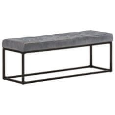 Vidaxl Klop 122 cm sivo pravo usnje