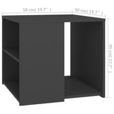 Vidaxl Stranska mizica siva 50x50x45 cm iverna plošča