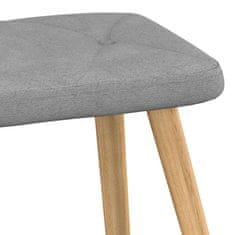 Vidaxl Stol za sproščanje s stolčkom svetlo sivo blago