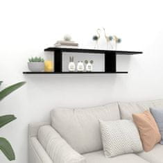 Vidaxl Stenska TV polica črna 125x18x23 cm iverna plošča