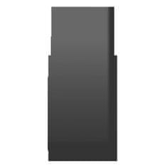 Greatstore Stranska omarica visok sijaj črna 60x26x60 cm iverna plošča