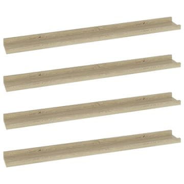 Vidaxl Stenske police 4 kosi sonoma hrast 80x9x3 cm