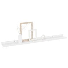 Vidaxl Stenska polica 2 kosa visok sijaj bela 80x9x3 cm