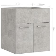 Vidaxl Omarica za umivalnik betonsko siva 41x38,5x46 cm iverna plošča
