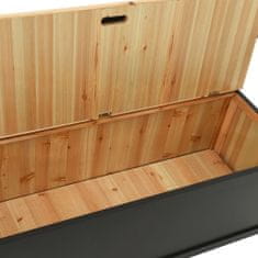 shumee Klop s prostorom za shranjevanje 126 cm črna iz lesa jelke