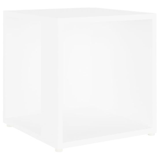 shumee Stranska mizica bela 33x33x34,5 cm iverna plošča