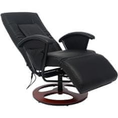 Vidaxl Shiatsu masažni stol črno umetno usnje