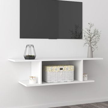 Vidaxl vidaXL Stenska TV omarica bela 103x30x26,5 cm iverna plošča