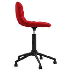 Vidaxl Vrtljivi pisarniški stol, vinsko rdeče barve, oblazinjen z žametom
