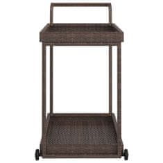 Vidaxl Barski voziček rjav 100x45x83 cm poli ratan