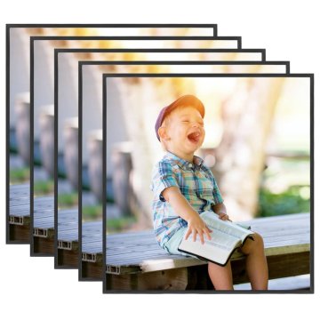 Vidaxl Foto okvirji 5 kosov namizni črni 20x20 cm MDF