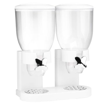 Vidaxl Dvojni dozirnik za kosmiče bel 2 x 3,5 L