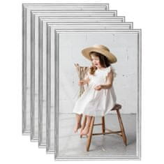 Vidaxl Foto okvirji 5 kosov stenski srebrni 70x90 cm MDF