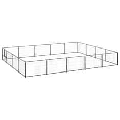 Greatstore Pasji boks črn 20 m² jeklo