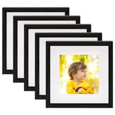 Vidaxl 3D foto okvirji 5 kosov črni 23x23 cm za 13x13 cm slike