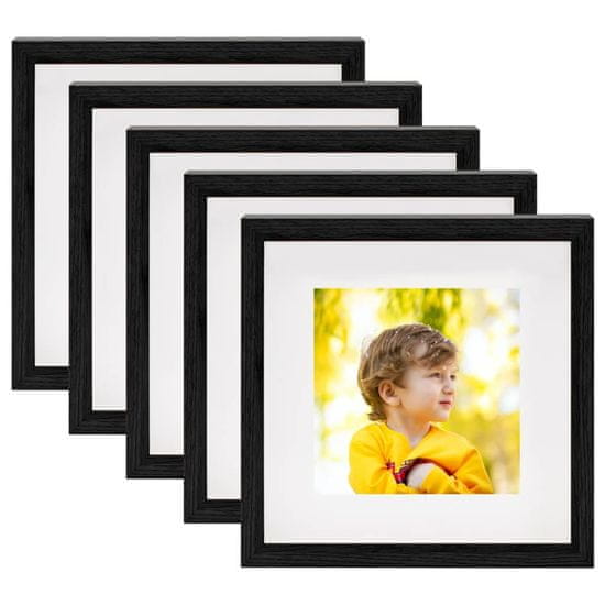 Vidaxl 3D foto okvirji 5 kosov črni 23x23 cm za 13x13 cm slike