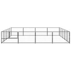 Greatstore Pasji boks črn 20 m² jeklo
