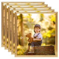 Vidaxl Foto okvirji 5 kosov stenski zlati 40x40 cm MDF