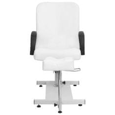 Vidaxl Masažni stol z oporo za noge bel 127x60x98 cm umetno usnje
