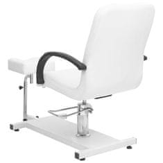 Vidaxl Masažni stol z oporo za noge bel 127x60x98 cm umetno usnje