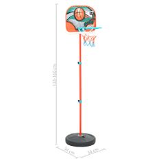 Greatstore Prenosni košarkarski komplet, nastavljiv, 133-160 cm
