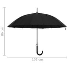 Vidaxl Dežnik avtomatski črn 105 cm