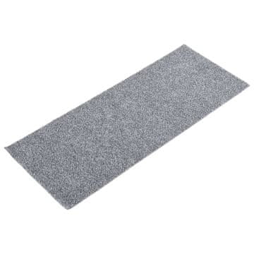 Vidaxl Preproge za stopnice samolepilne 15 kosov 60 x 25 cm svetlo sive pravokotne