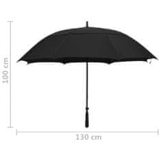 Greatstore Črni dežnik, 130 cm