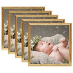 Vidaxl Foto okvirji 5 kosov namiznii zlati 30x30 cm MDF