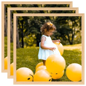 Vidaxl Foto okvirji 3 kosi stenski svetel hrast 40x40 cm